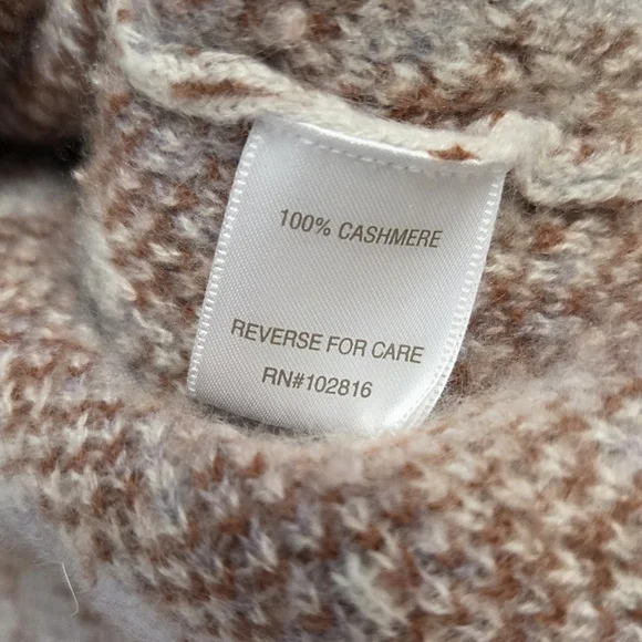 Garnet Hill Ikat Cashmere Sweatshirt Sweater Brown & Gray Size Small - Picture 6 of 6